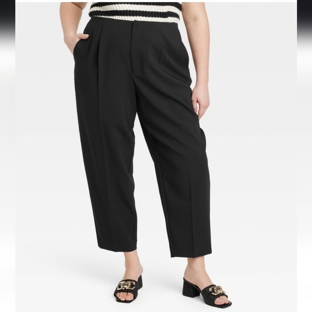 Women's High-Rise Tailored Trousers - A New Day Black 17